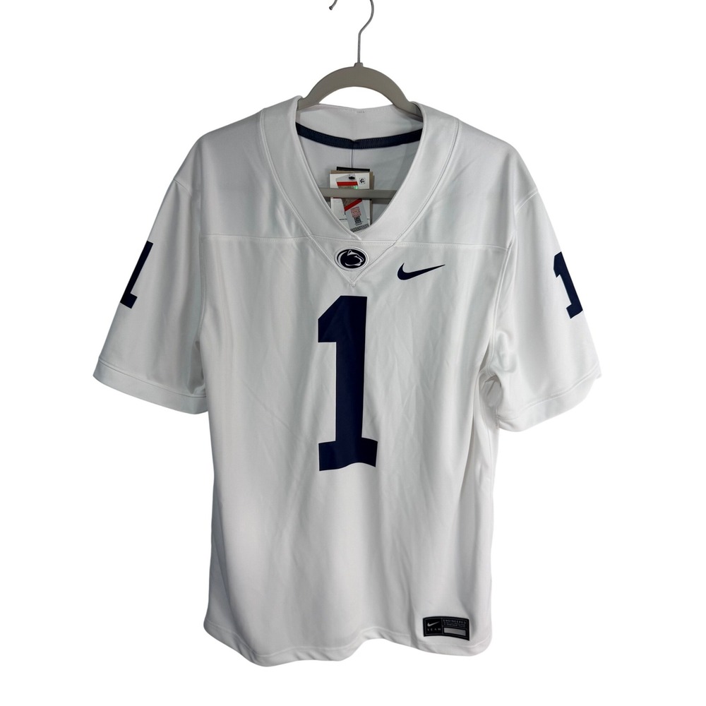 Nike Penn State Nittany Lions #1 Dri-FIT Football Jersey Men's Large White NEW